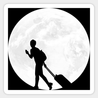 Traveler in Full Moon Sticker